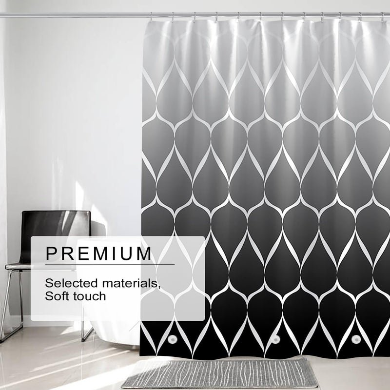 TIKABC Shower Curtain Liner, 4G PEVA Shower Liner, Plastic Waterproof Shower Curtains, 72x72 inch with Grommet Holes 3 Magnetic Weights - Image 2